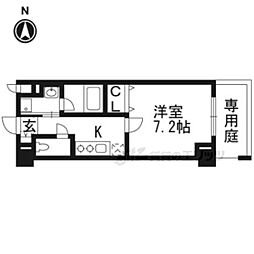 アスヴェル京都東寺前2 1Kの間取図画像