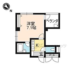 フォルム御陵 1Kの間取図画像