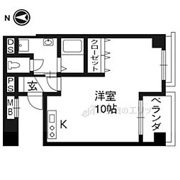 京都友禅文化会館 1Kの間取図画像