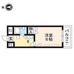 メゾングランドール 1Kの間取図画像
