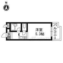 プルミエール 1Kの間取図画像