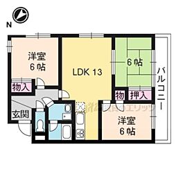 パラッツォ桂 3LDKの間取図画像