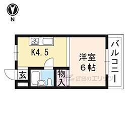 シャトレ森田 1Kの間取図画像