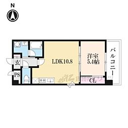 みつまめ京都朱雀 1LDKの間取図画像