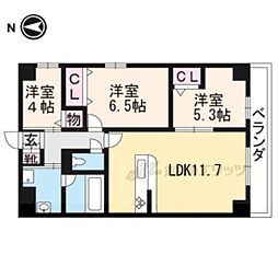セントリヴィエ二条 3LDKの間取図画像