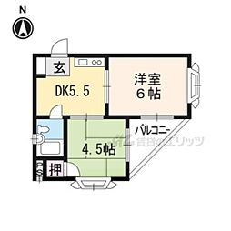 参番館山口 2DKの間取図画像
