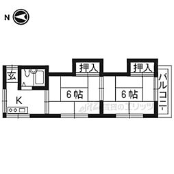 コーポ伊藤 2Kの間取図画像