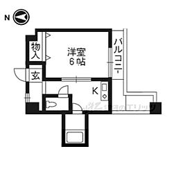 ヤマシナアーバンコテージ 1Kの間取図画像