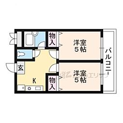 アブレスト四条大宮 2Kの間取図画像