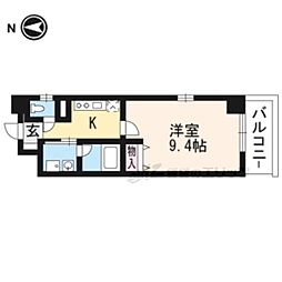 ツインシス御池 1Kの間取図画像