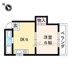 Stable勧修寺 1DKの間取図画像