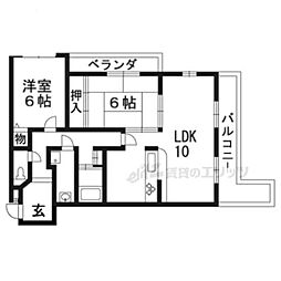 ヒルトップ 2LDKの間取図画像