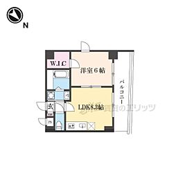 宇治市六地蔵1丁目マンション 1LDKの間取図画像