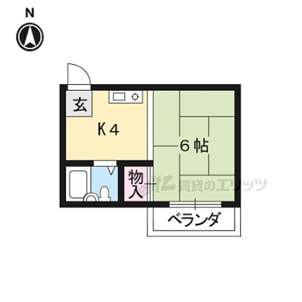 山階ハイツ 207｜京都府京都市山科区西野山階町(賃貸アパート1K・2階・17.82㎡)の写真 その2