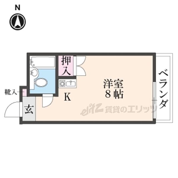 京都府京都市山科区大宅辻脇町(賃貸マンション1K・4階・23.20㎡)の写真 その2