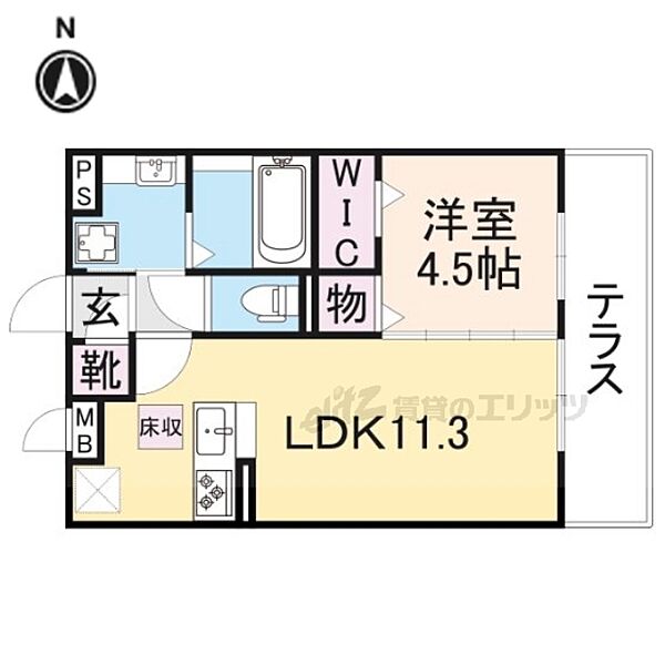 京都府宇治市木幡正中(賃貸アパート1LDK・1階・40.07㎡)の写真 その2