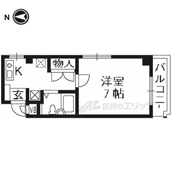 シフォン神泉苑 101｜京都府京都市伏見区上神泉苑町(賃貸マンション1K・1階・22.51㎡)の写真 その2