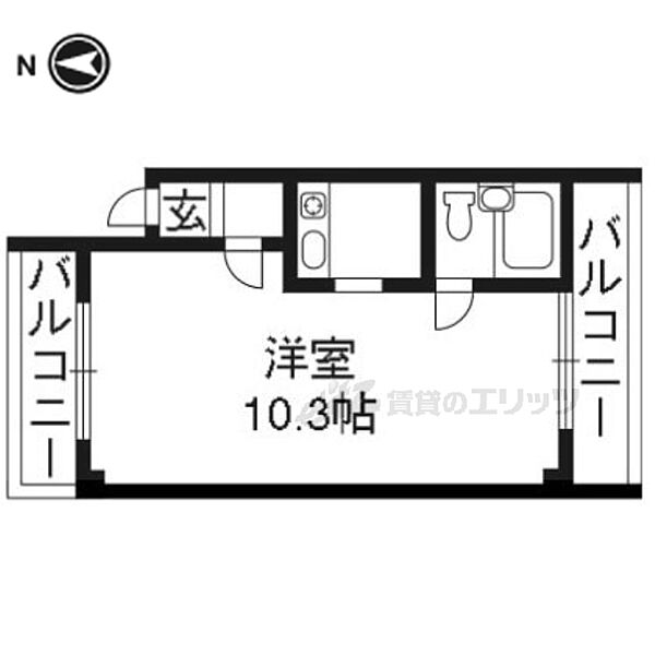 京都府向日市寺戸町殿長(賃貸マンション1K・4階・23.63㎡)の写真 その2