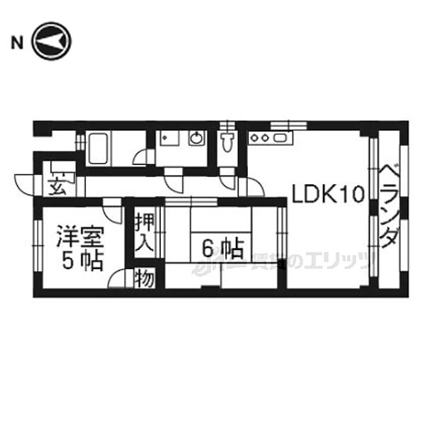 安井マンション 2-C｜京都府向日市上植野町樋爪(賃貸マンション2LDK・2階・50.00㎡)の写真 その2