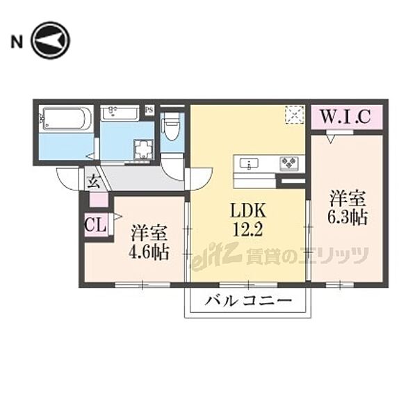 京都府京都市西京区川島野田町(賃貸アパート2LDK・2階・53.07㎡)の写真 その2