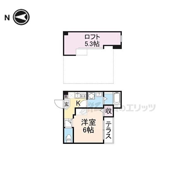 イロハ淀下津町 202｜京都府京都市伏見区淀下津町(賃貸アパート1R・2階・20.66㎡)の写真 その2