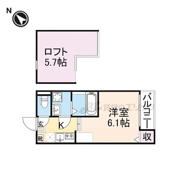 ローズマリーヒルズ淀新町 202｜京都府京都市伏見区淀新町(賃貸アパート1K・1階・20.07㎡)の写真 その2