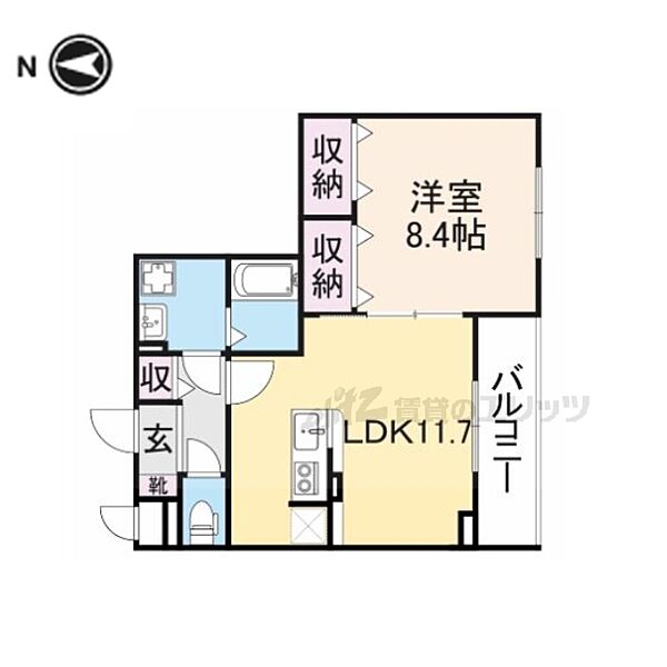 エアリーガーデン 207｜京都府京都市伏見区下鳥羽中三町(賃貸アパート1LDK・2階・48.82㎡)の写真 その2