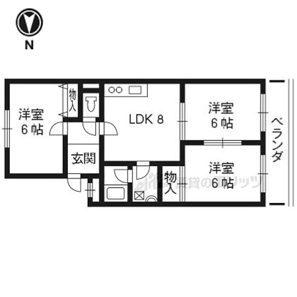 シャルム醍醐 30G｜京都府京都市伏見区醍醐下端山町(賃貸マンション3DK・3階・55.00㎡)の写真 その2