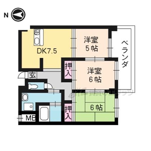 エピコット正 408｜京都府長岡京市開田二丁目(賃貸マンション3DK・4階・56.47㎡)の写真 その2