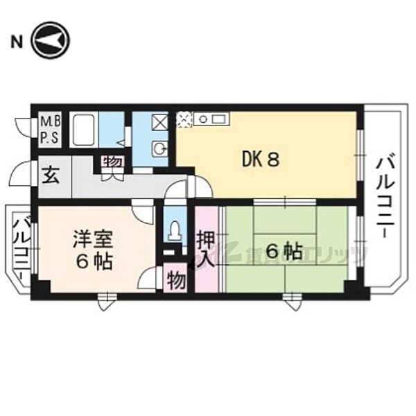 メゾン・ド・セレサ 201｜京都府京都市伏見区竹田西段川原町(賃貸マンション2DK・2階・50.22㎡)の写真 その2