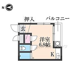 桃山サニーハイツ ワンルームの間取図画像