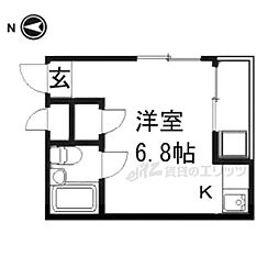 桃山サニーハイツ ワンルームの間取図画像