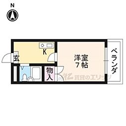 りりぱっと植村 1Kの間取図画像