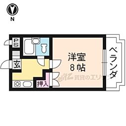 阪急京都本線 西山天王山駅 徒歩15分の賃貸マンション 2階1Kの間取り