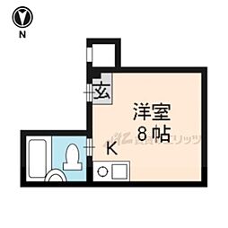 近鉄京都線 竹田駅 徒歩8分の賃貸マンション 3階ワンルームの間取り