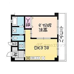 ドミール東山 3階1LDKの間取り