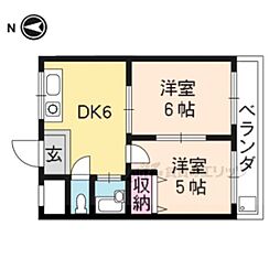 シャトー竹村1 2DKの間取図画像