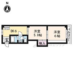 澤屋ビル 2DKの間取図画像