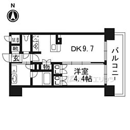 ザ・テラス京都グランターミナル 1LDKの間取図画像