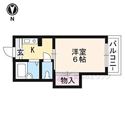 フラットケイズ 1Kの間取図画像