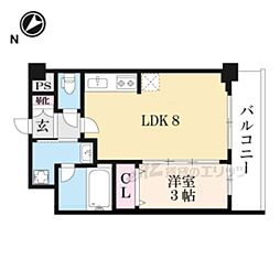 ピーノ京都西大路 1LDKの間取図画像