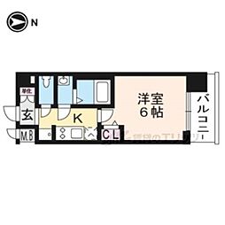プレサンスTHEKYOTO東福寺EAST 1Kの間取図画像