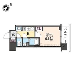 ベラジオレガシー葛野大路八条 1Kの間取図画像
