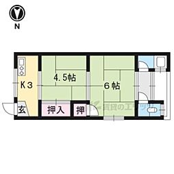 孝栄ハイツ 2Kの間取図画像