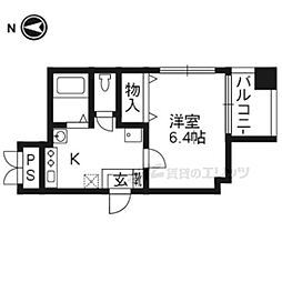 五条・高倉ヴィブレ2 1Kの間取図画像