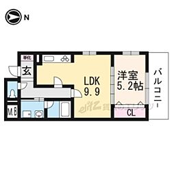 パインフィールド東野 1LDKの間取図画像