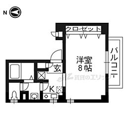 ViViモラド 1Kの間取図画像