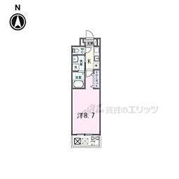 クレール蒼天 1Kの間取図画像