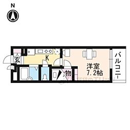 レオパレス今屋敷 1Kの間取図画像