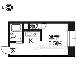 明瑞 1Kの間取図画像